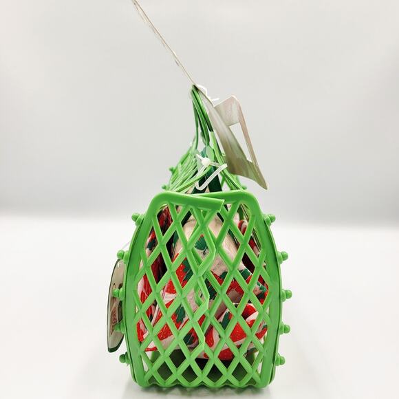 NEW Dazey Shades Green & Pink Strawberry Bucket Hat Sunglasses Case Jelly Bag - Picture 5 of 6